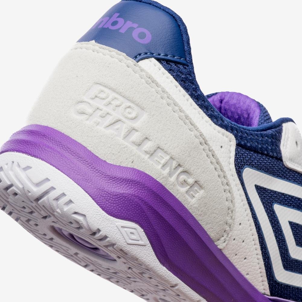 Chuteira Futsal Umbro Pro Challenge Uptake Branco/Roxo 7