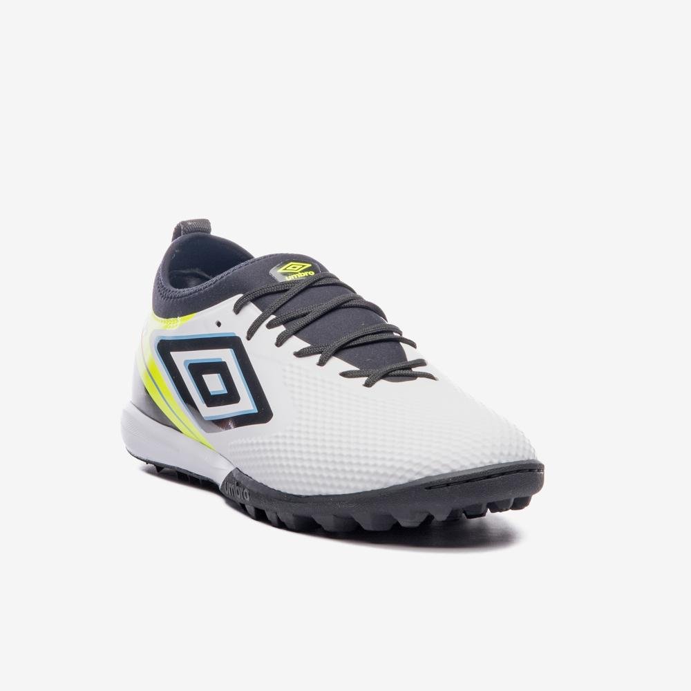 Chuteira Society Umbro Adamant Top Speed Club Branco/Preto/Amarelo 3