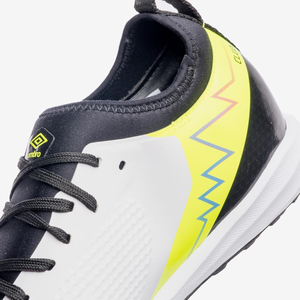 Chuteira Society Umbro Adamant Top Speed Club Branco/Preto/Amarelo 8