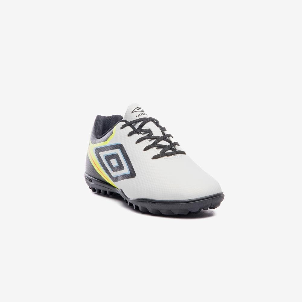 Chuteira Society Umbro Adamant Top Speed Jr Branco/Preto/Amarelo 3