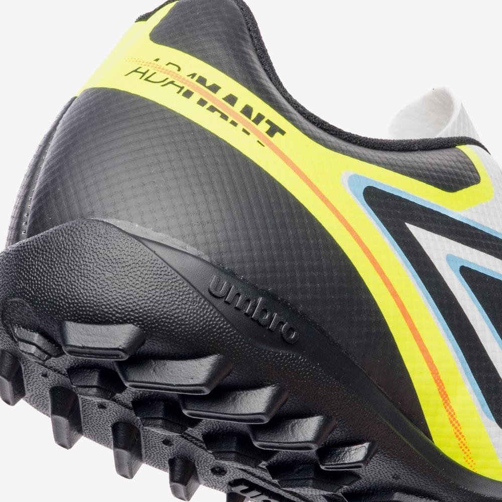 Chuteira Society Umbro Adamant Top Speed Jr Branco/Preto/Amarelo 7