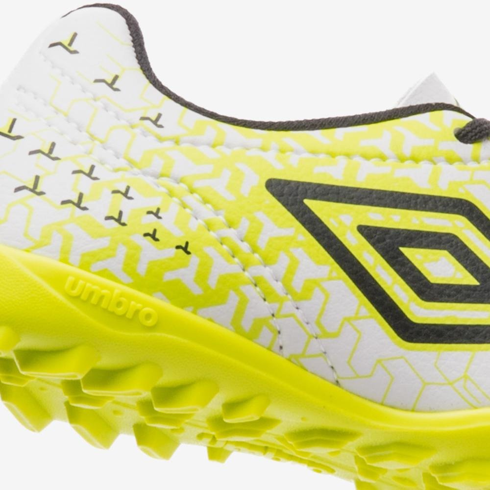 Chuteira Society Umbro Class Neo Jr Branco/Preto/Amarelo 7