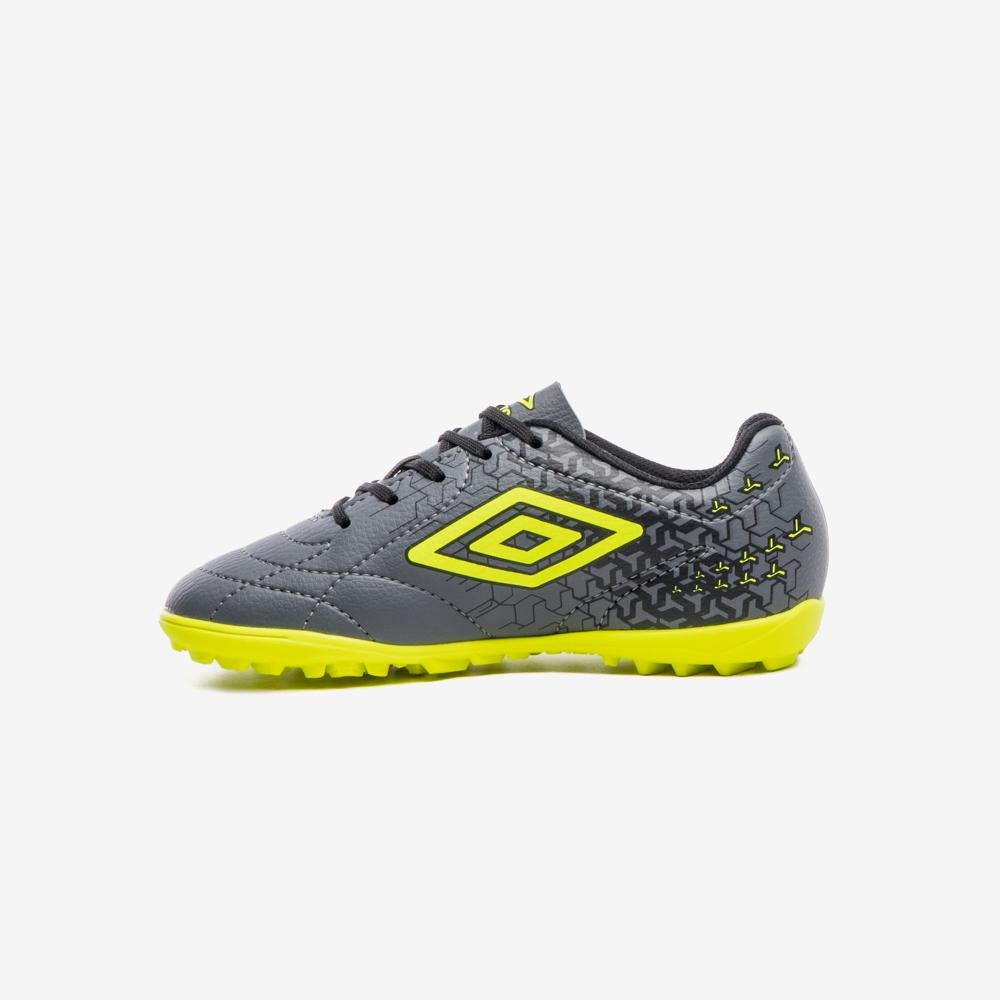 Chuteira Society Umbro Class Neo Jr Cinza/Amarelo 2