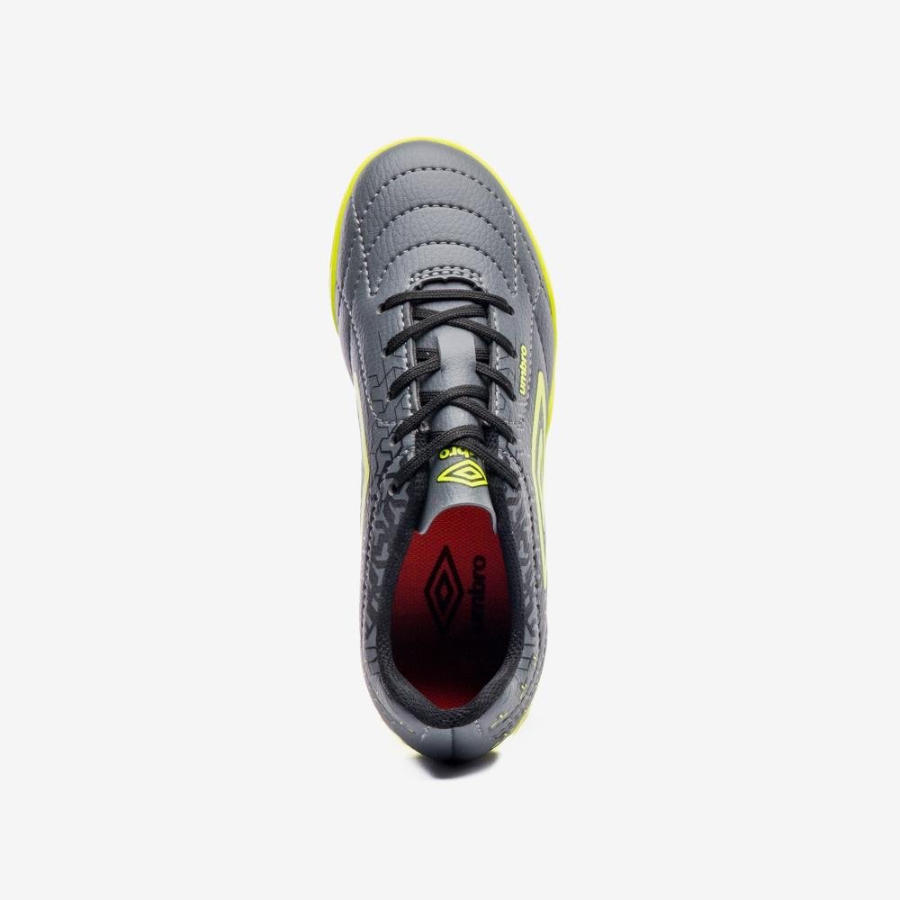 Chuteira Society Umbro Class Neo Jr Cinza/Amarelo 4