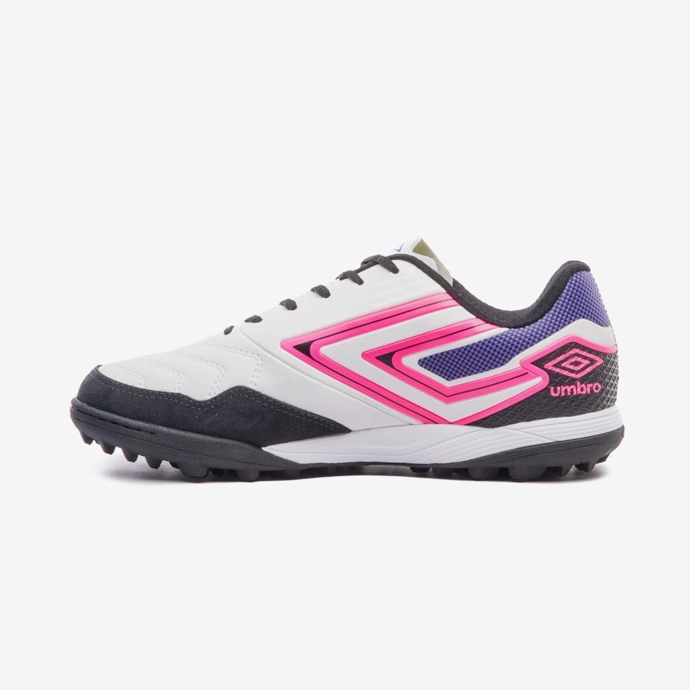 Chuteira Society Umbro Pro 5 Bump Club Branco/Preto/Roxo 2