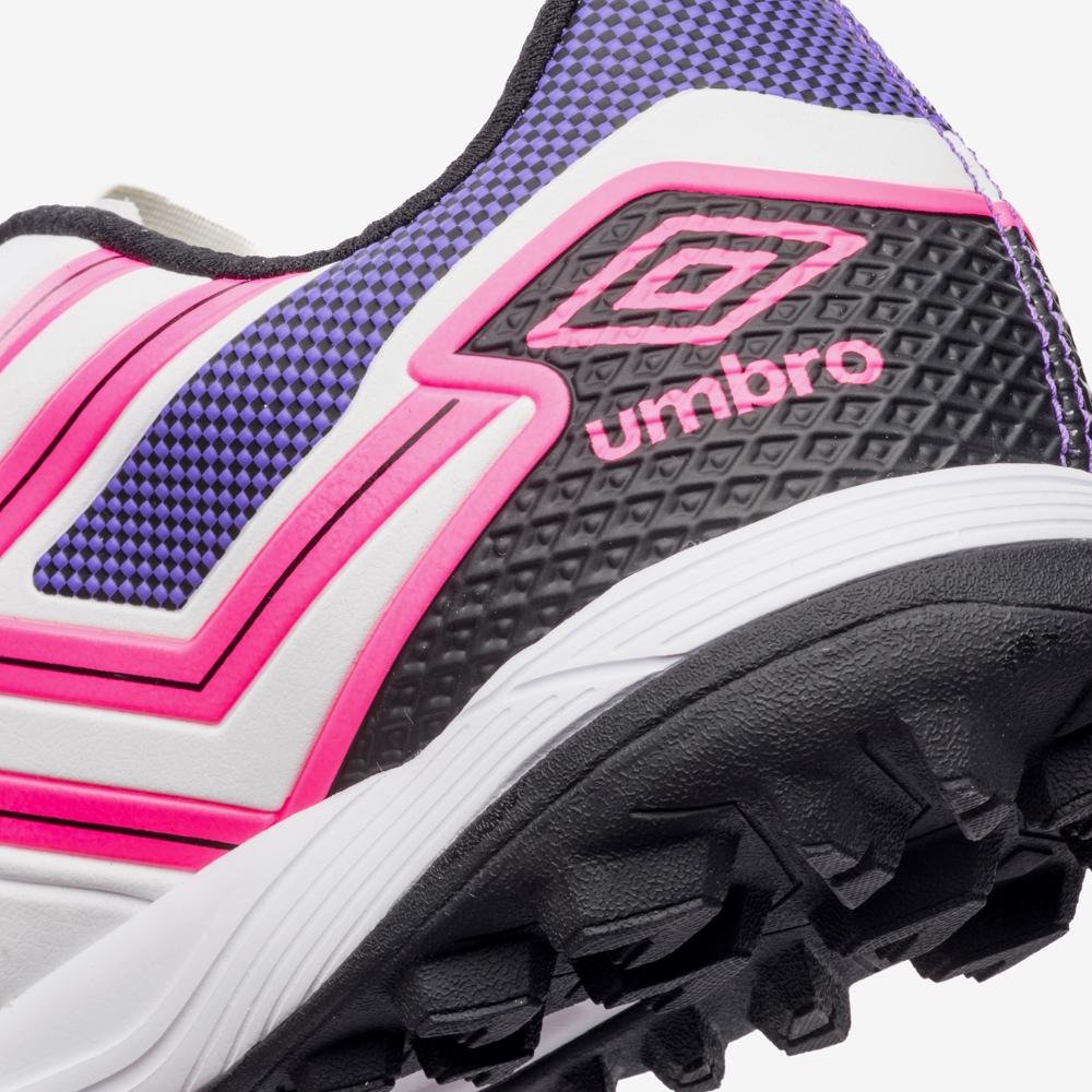 Chuteira Society Umbro Pro 5 Bump Club Branco/Preto/Roxo 8