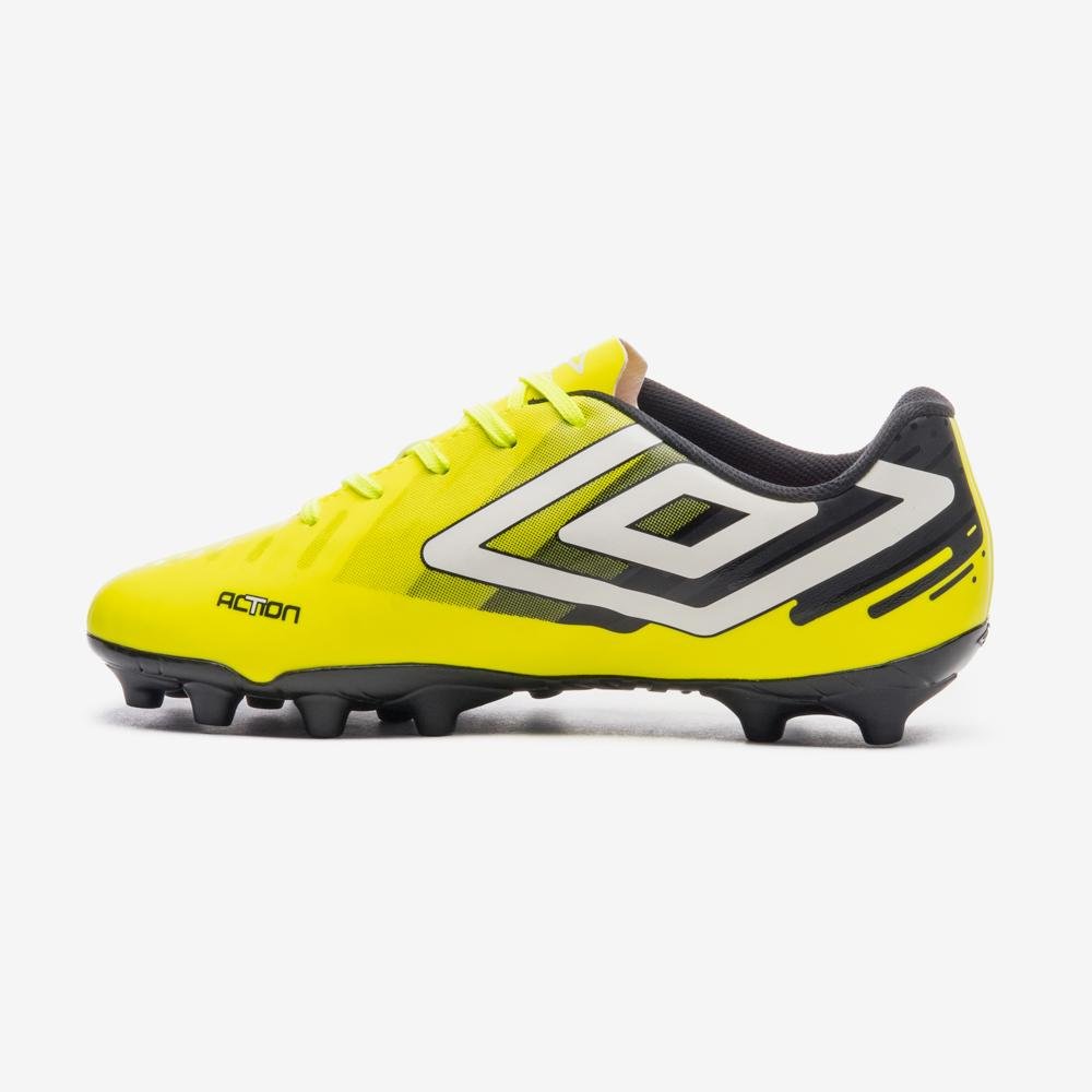 Chuteira Campo Umbro Action Amarelo/Preto/Branco 2