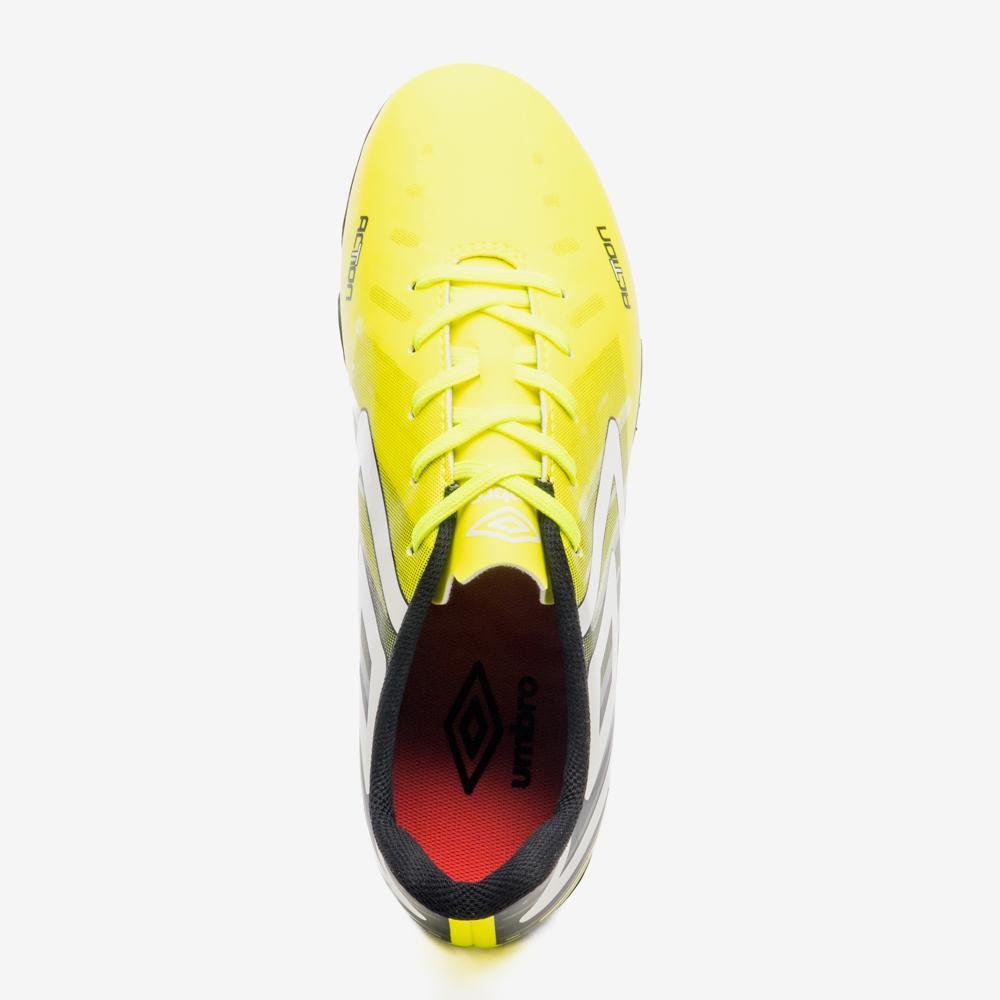 Chuteira Campo Umbro Action Amarelo/Preto/Branco 4
