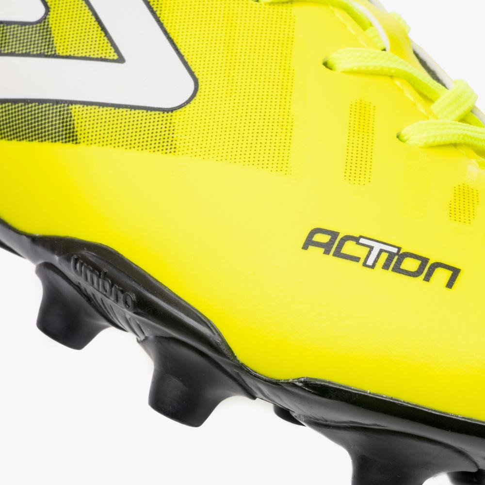 Chuteira Campo Umbro Action Amarelo/Preto/Branco 7