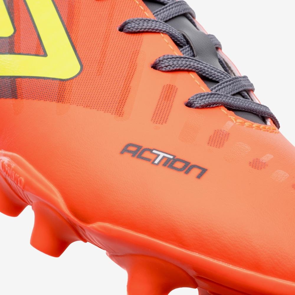 Chuteira Campo Umbro Action Laranja/Amarelo/Cinza 7