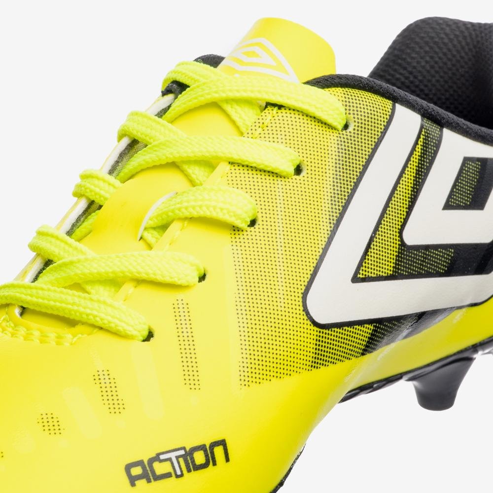 Chuteira Campo Umbro Action Jr Amarelo/Preto/Branco 7