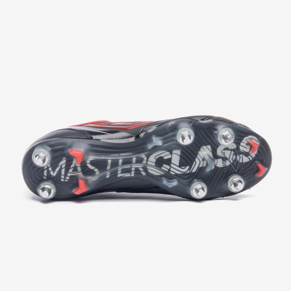 Chuteira Campo Umbro Adamant Master Class Pro Sg Preto/Vermelho 5