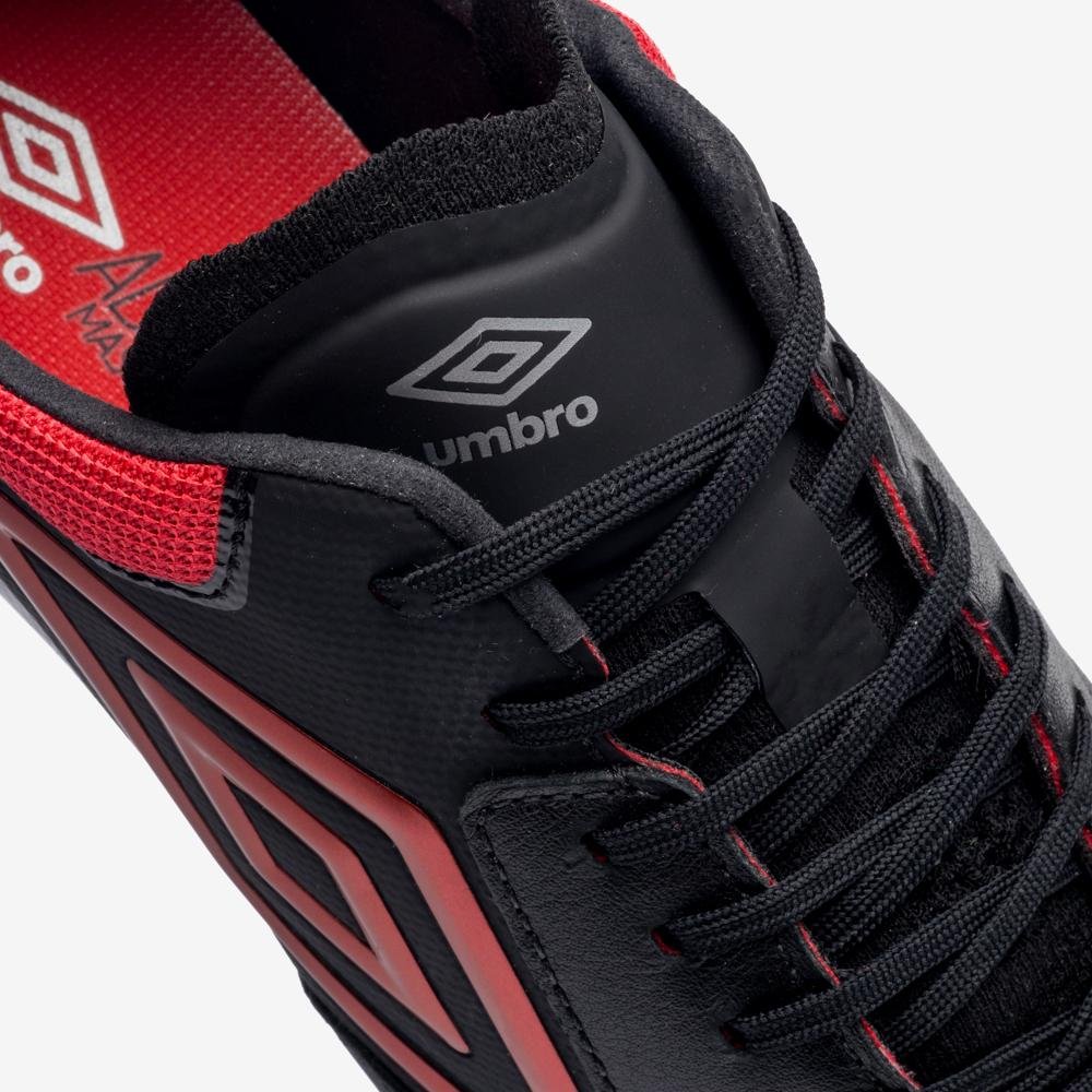 Chuteira Campo Umbro Adamant Master Class Pro Sg Preto/Vermelho 9