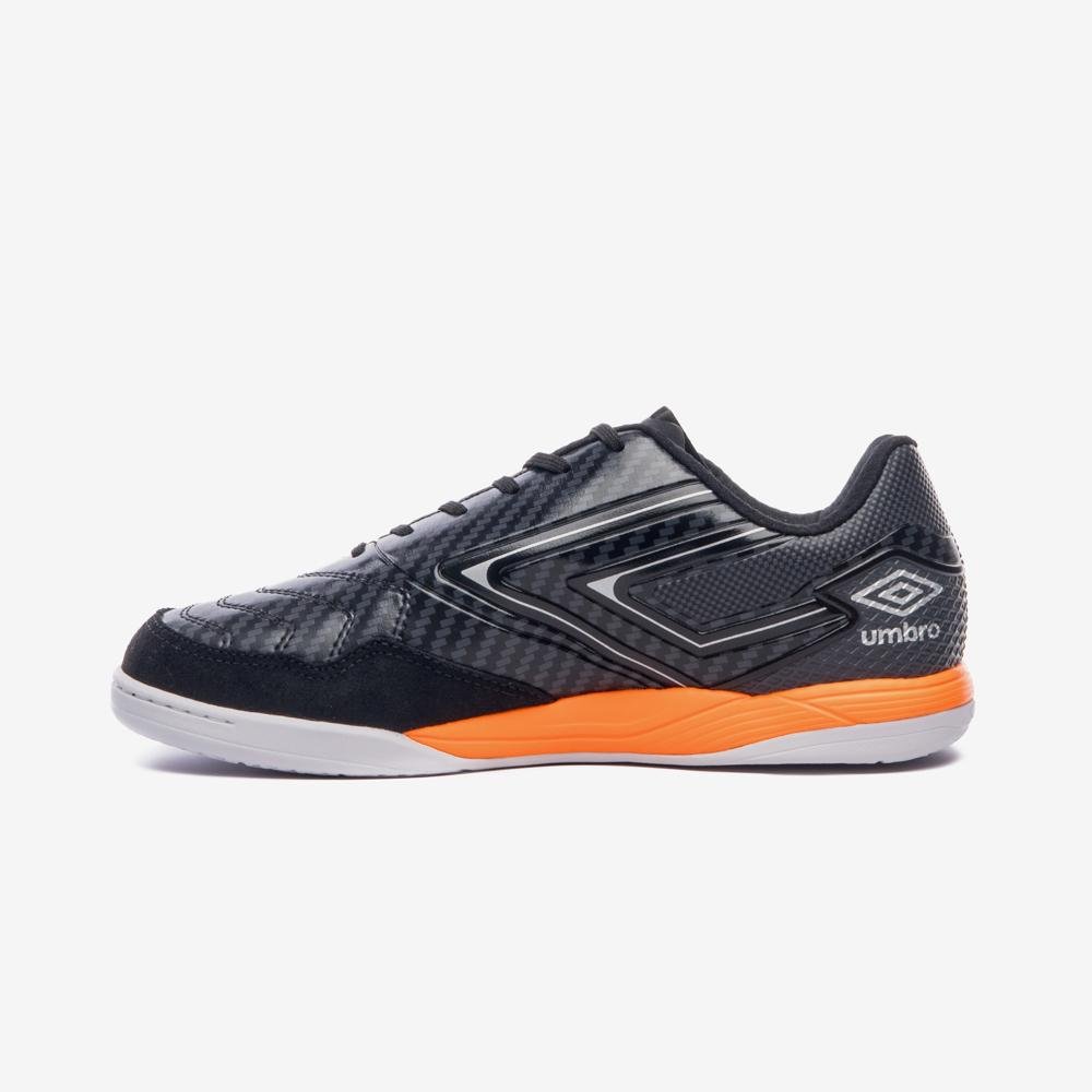 Chuteira Futsal Umbro Pro 5 Bump Club Preto/Cinza/Laranja 2