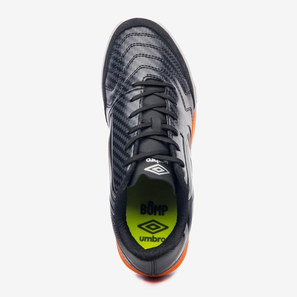 Chuteira Futsal Umbro Pro 5 Bump Club Preto/Cinza/Laranja 4