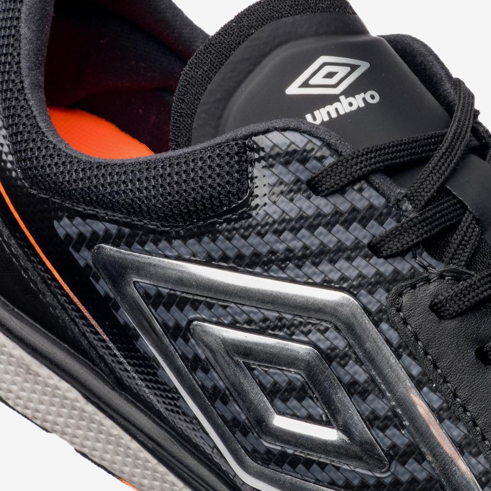 Chuteira Society Umbro Adamant Master Class Pro Bump Preto/Cinza/Laranja 7
