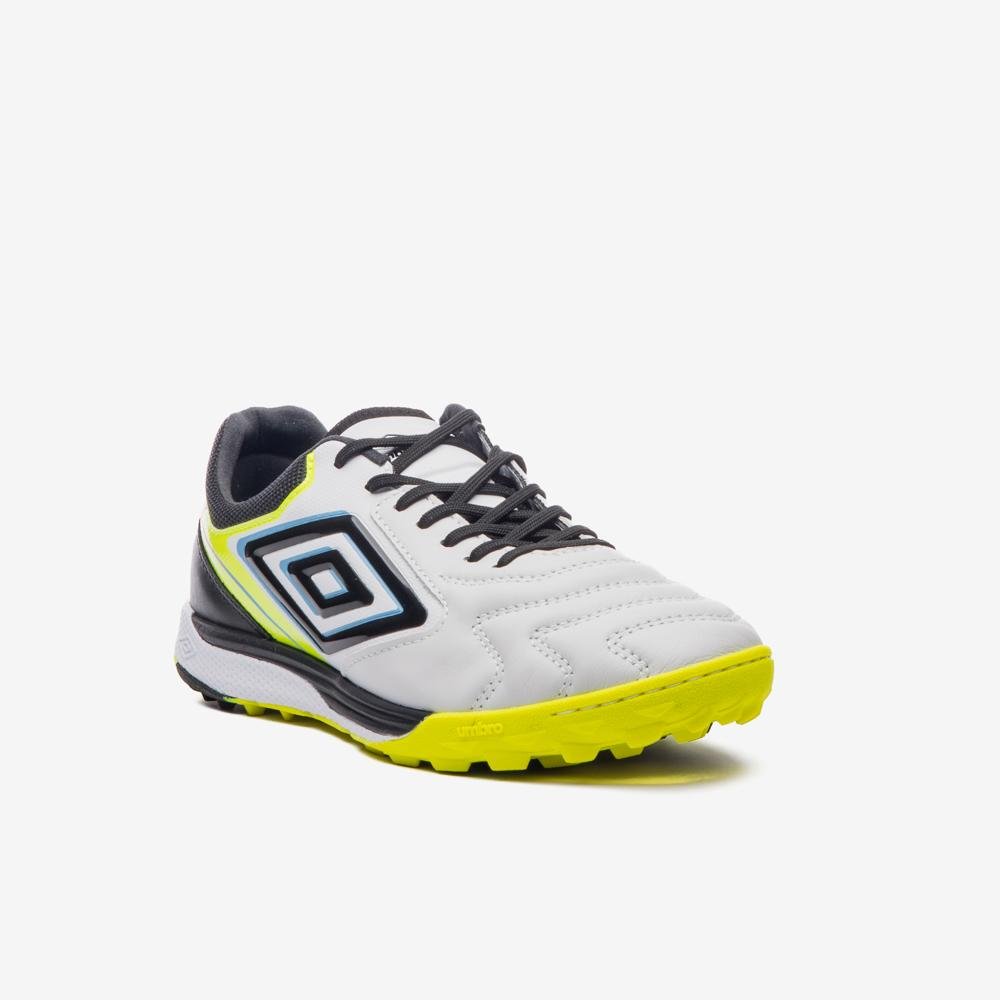 Chuteira Society Umbro Adamant Master Class Pro Bump Branco/Preto/Amarelo 3