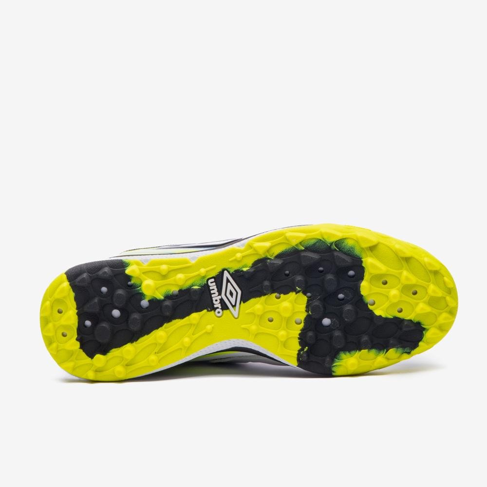 Chuteira Society Umbro Adamant Master Class Pro Bump Branco/Preto/Amarelo 5