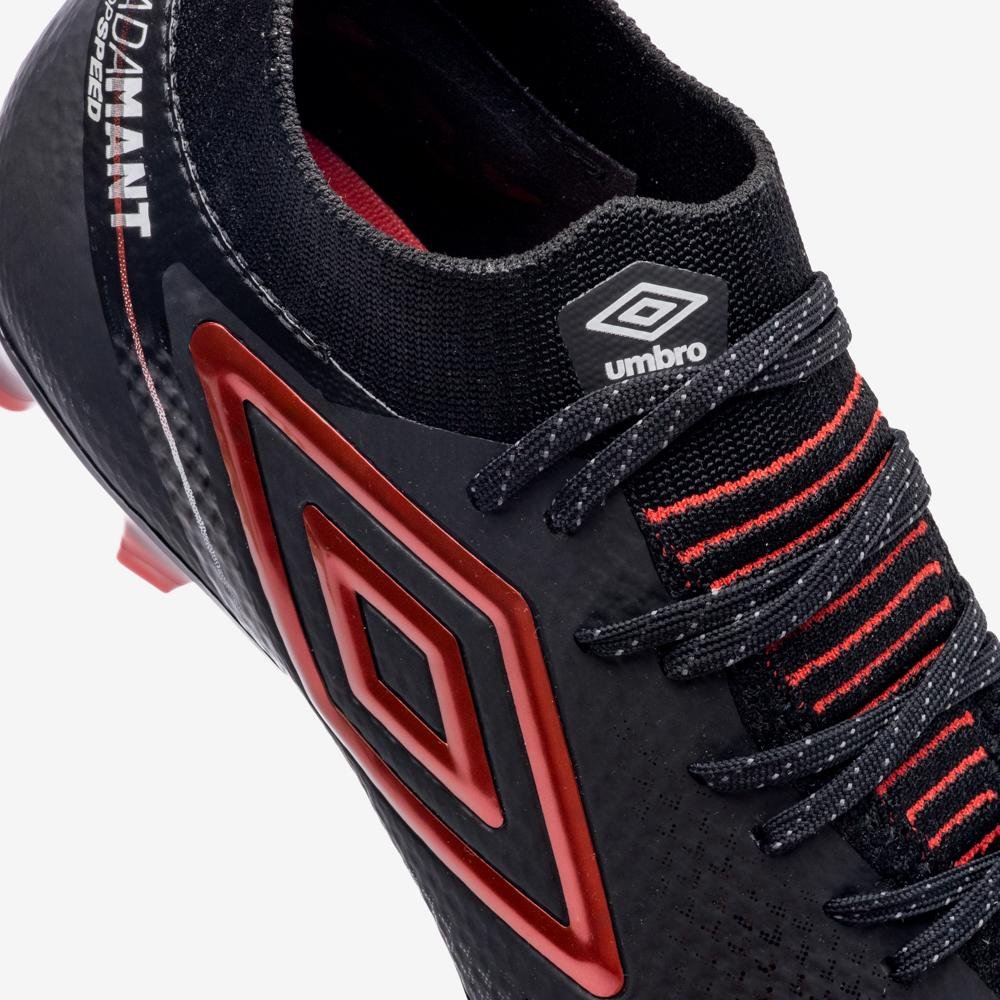 Chuteira Campo Umbro Adamant Top Speed Pro Preto/Vermelho 9