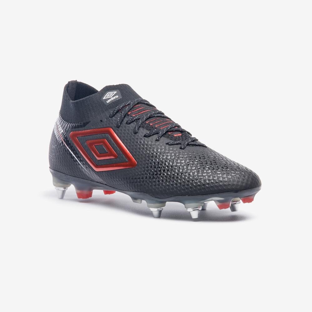 Chuteira Campo Umbro Adamant Top Speed Pro Sg Preto/Vermelho 3