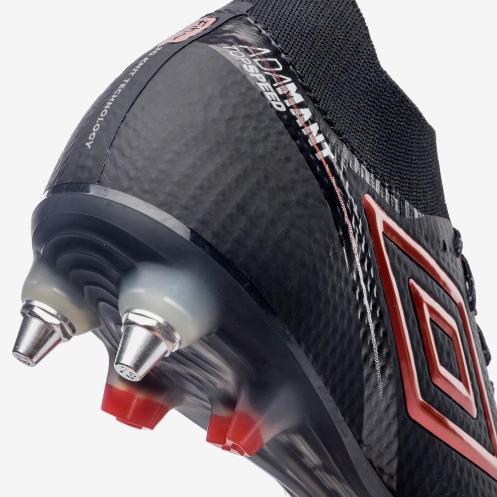 Chuteira Campo Umbro Adamant Top Speed Pro Sg Preto/Vermelho 7