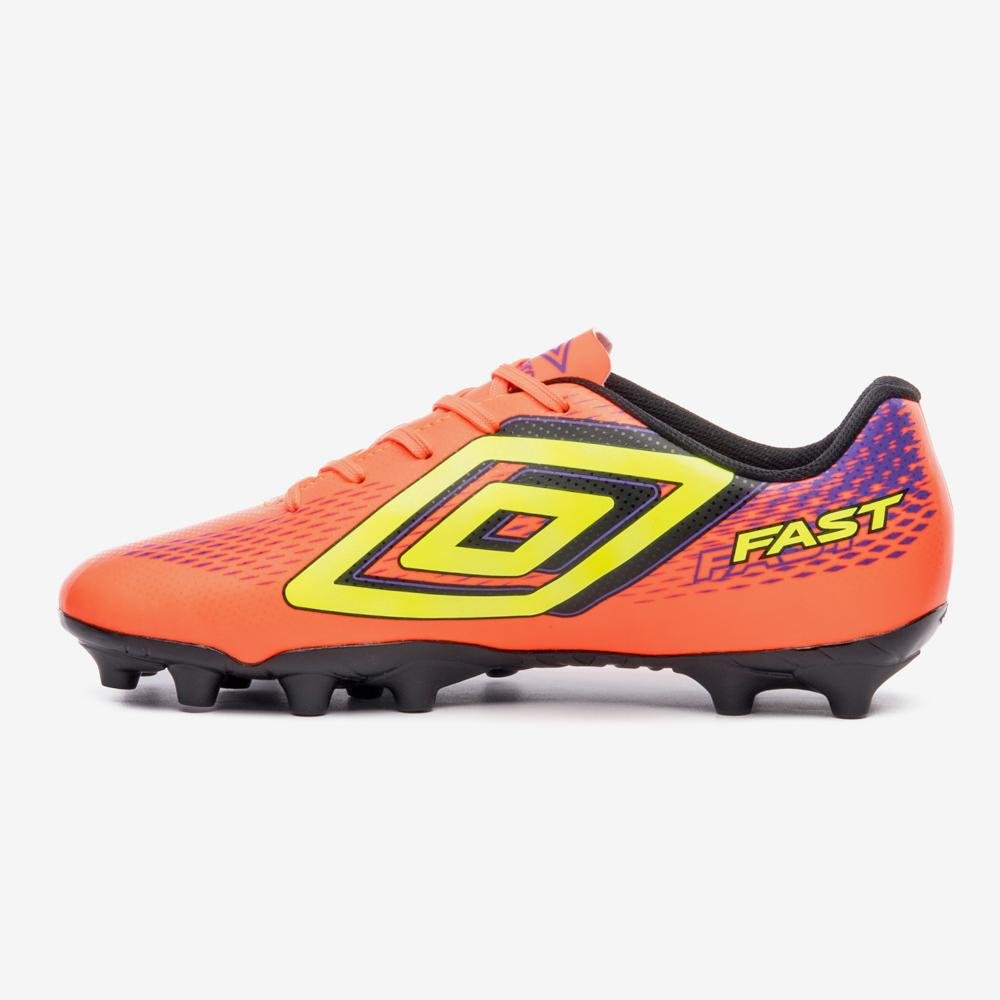 Chuteira Campo Umbro Fast Ii Laranja/Amarelo/Roxo 2