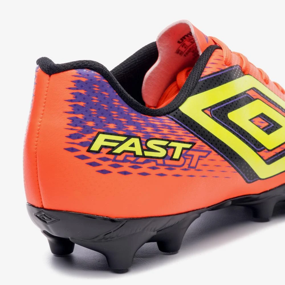 Chuteira Campo Umbro Fast Ii Laranja/Amarelo/Roxo 7