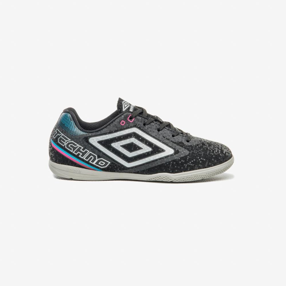 Chuteira Futsal Umbro Techno II Jr Preto/Verde 1