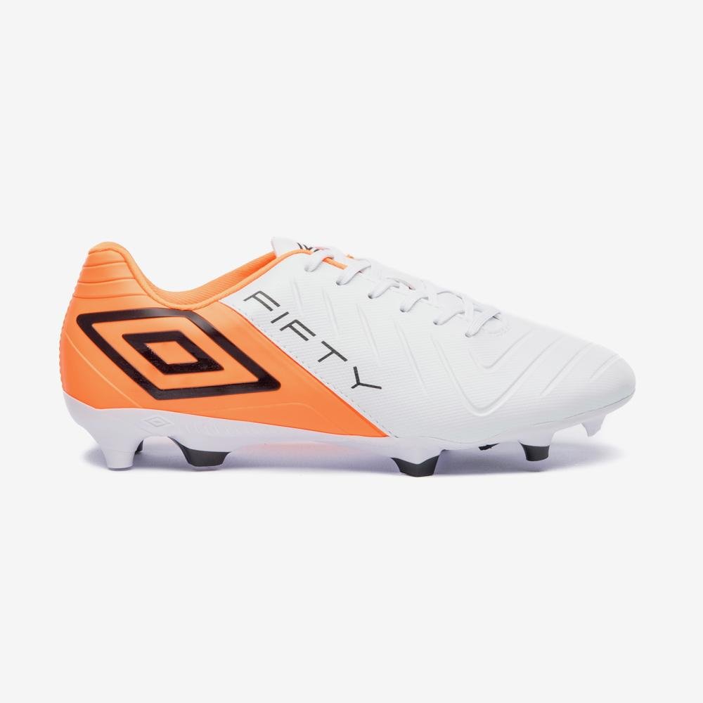 Chuteira Campo Umbro Fifty Vi Branco/Laranja 1