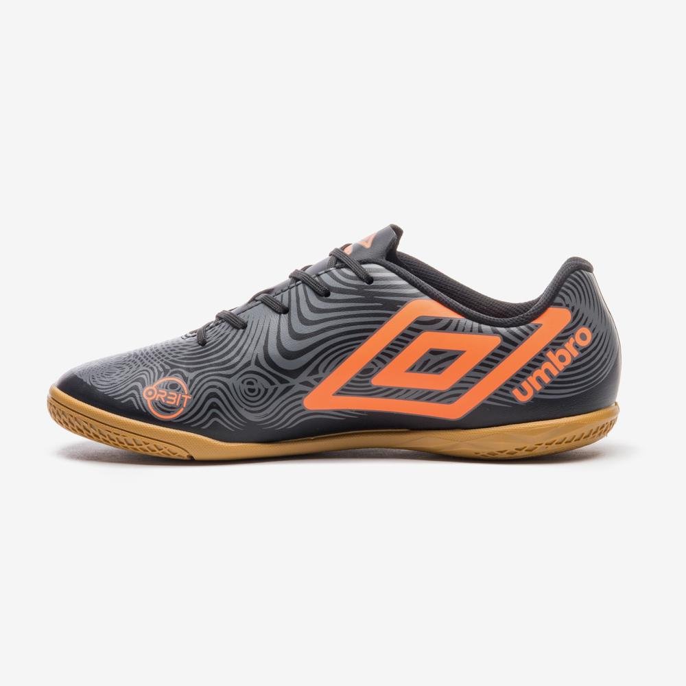 Chuteira Futsal Umbro Orbit Preto/Cinza/Laranja 2