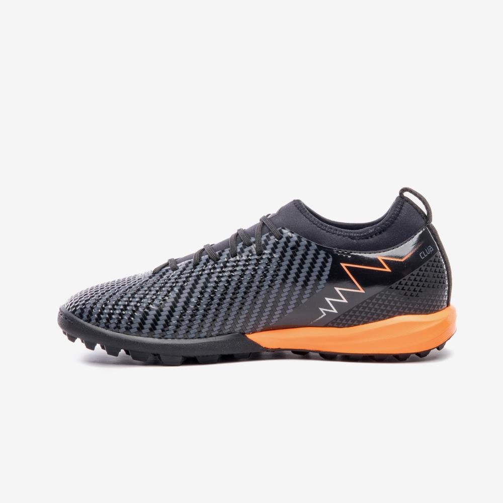 Chuteira Society Umbro Adamant Top Speed Club Preto/Cinza/Laranja 2