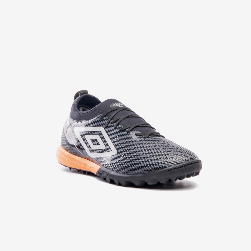 Chuteira Society Umbro Adamant Top Speed Club Preto/Cinza/Laranja 3