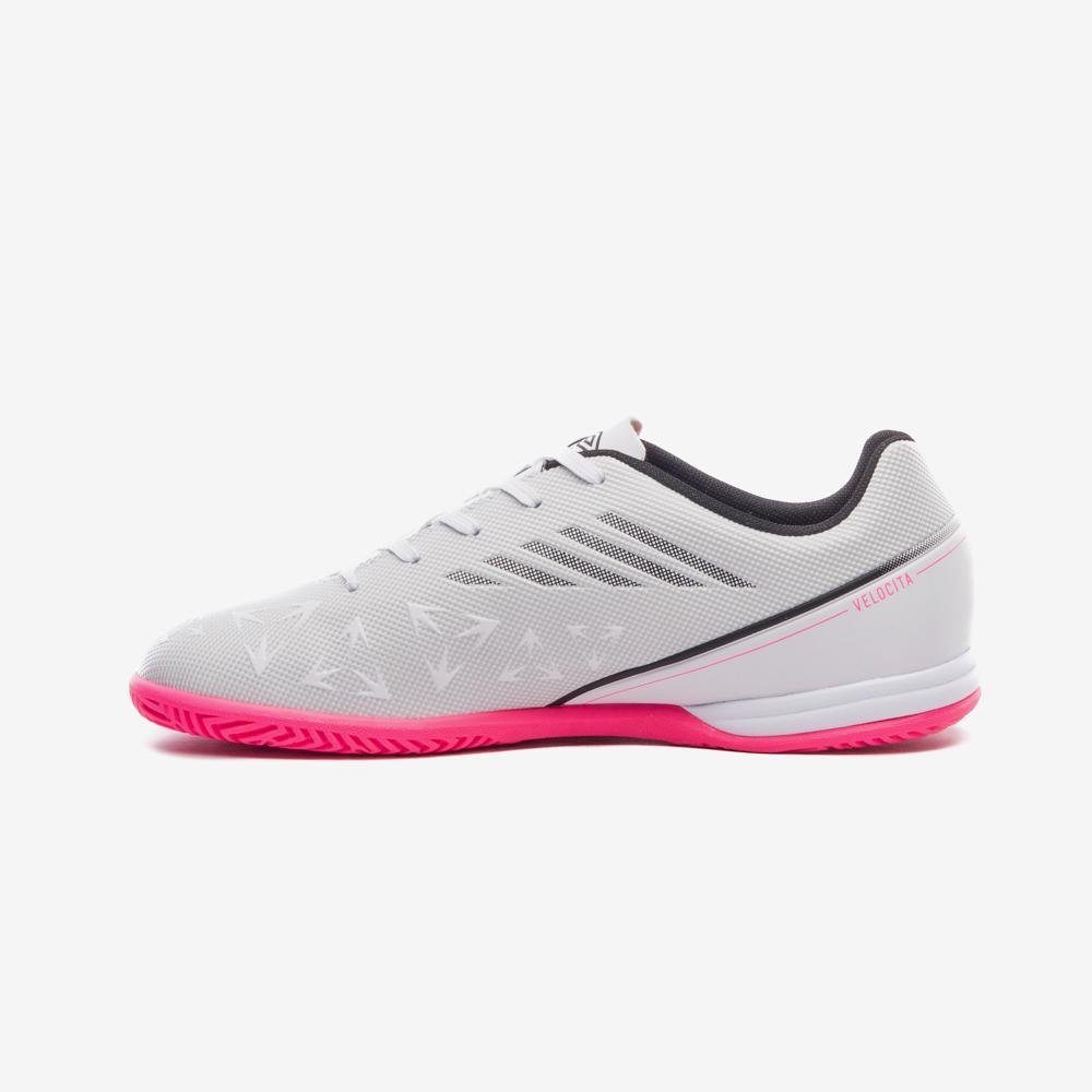 Chuteira Futsal Umbro Velocita Decimo Club Branco/Preto/Rosa 2