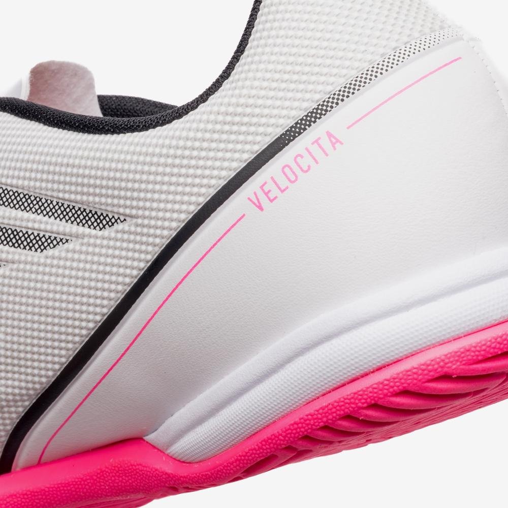 Chuteira Futsal Umbro Velocita Decimo Club Branco/Preto/Rosa 9