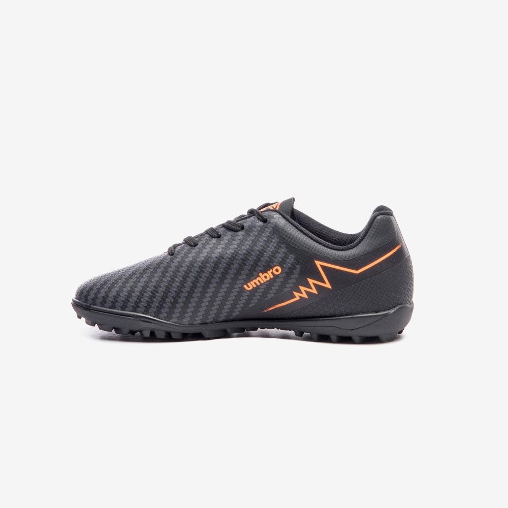 Chuteira Society Umbro Adamant Top Speed Jr Preto/Laranja 2