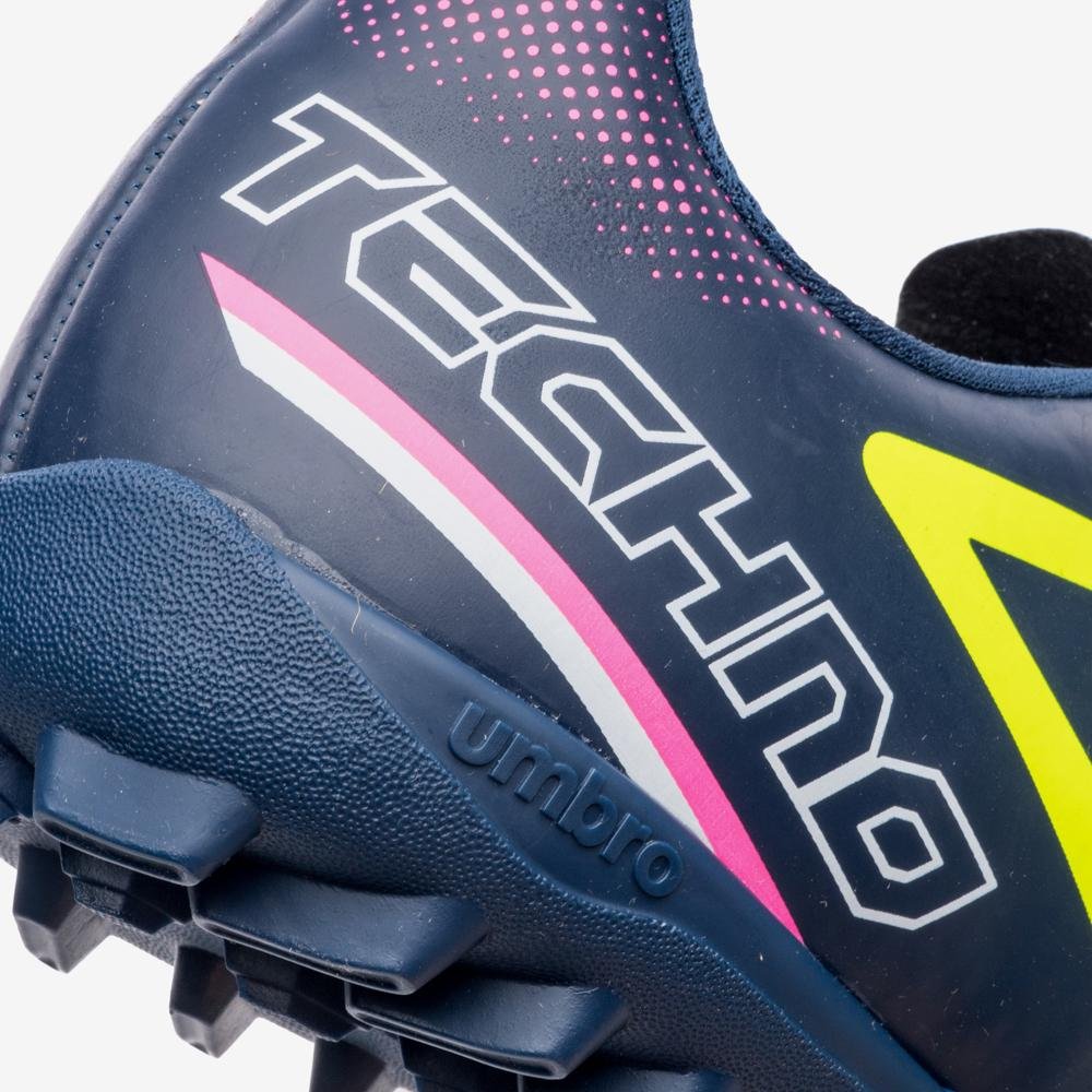 Chuteira Society Umbro Techno Ii Azul/Amarelo/Roxo 7