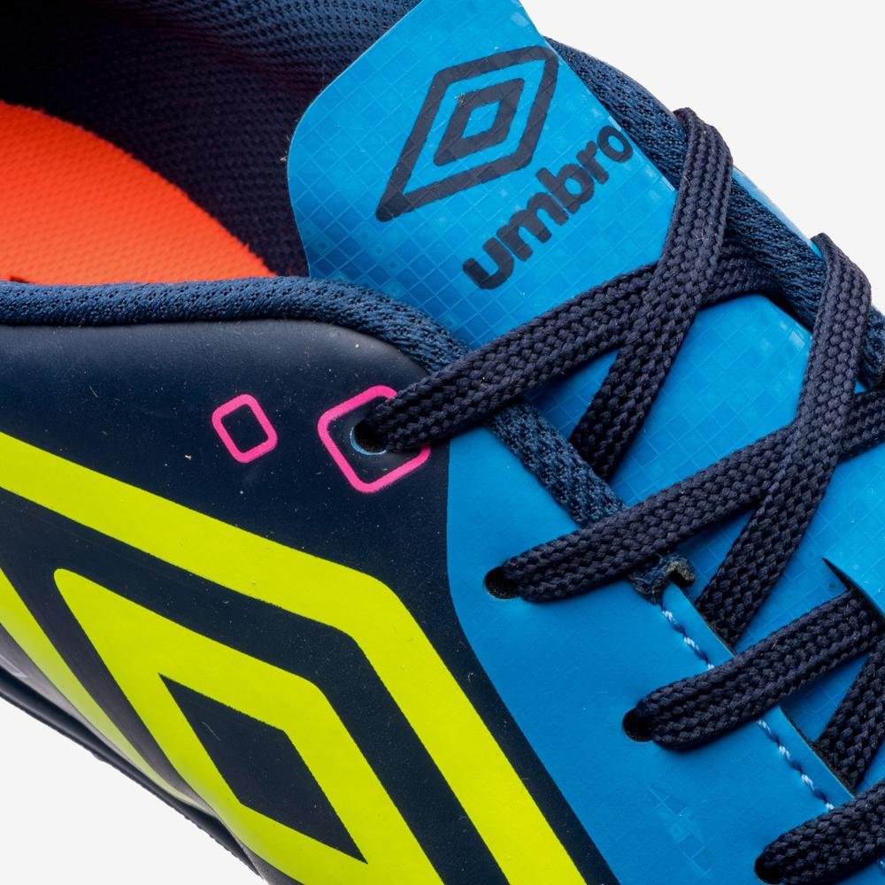 Chuteira Society Umbro Techno Ii Azul/Amarelo/Roxo 8