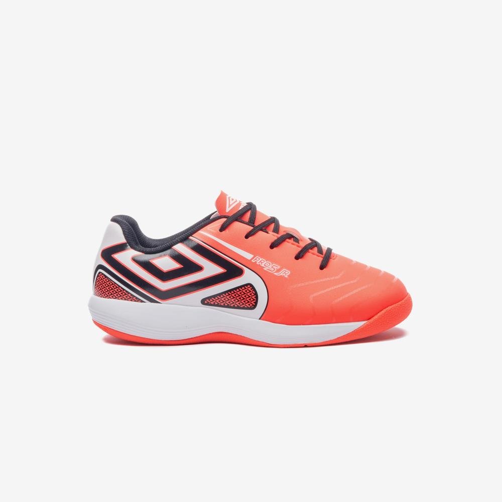 Chuteira Futsal Umbro Pro 5 Jr Laranja/Branco/Preto 1