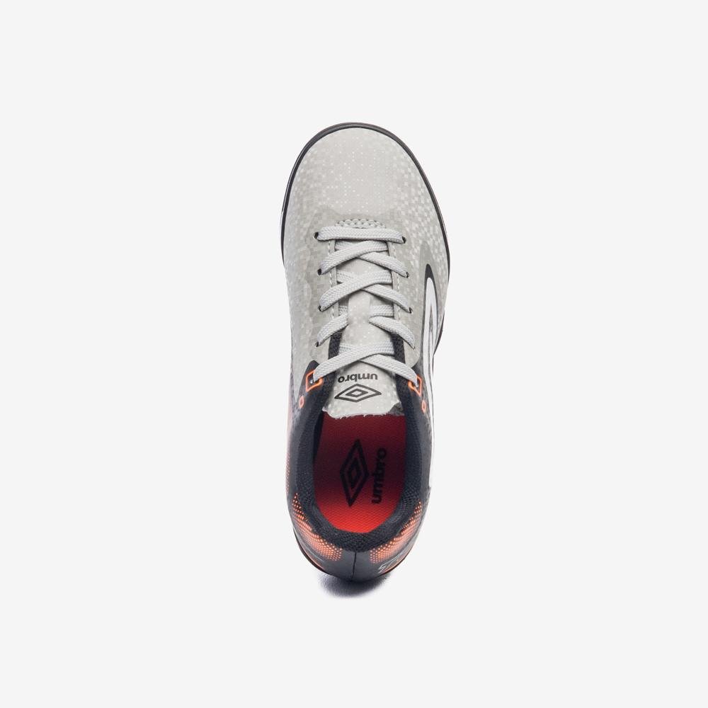 Chuteira Society Umbro Techno II Jr Preto/Cinza/Laranja 4