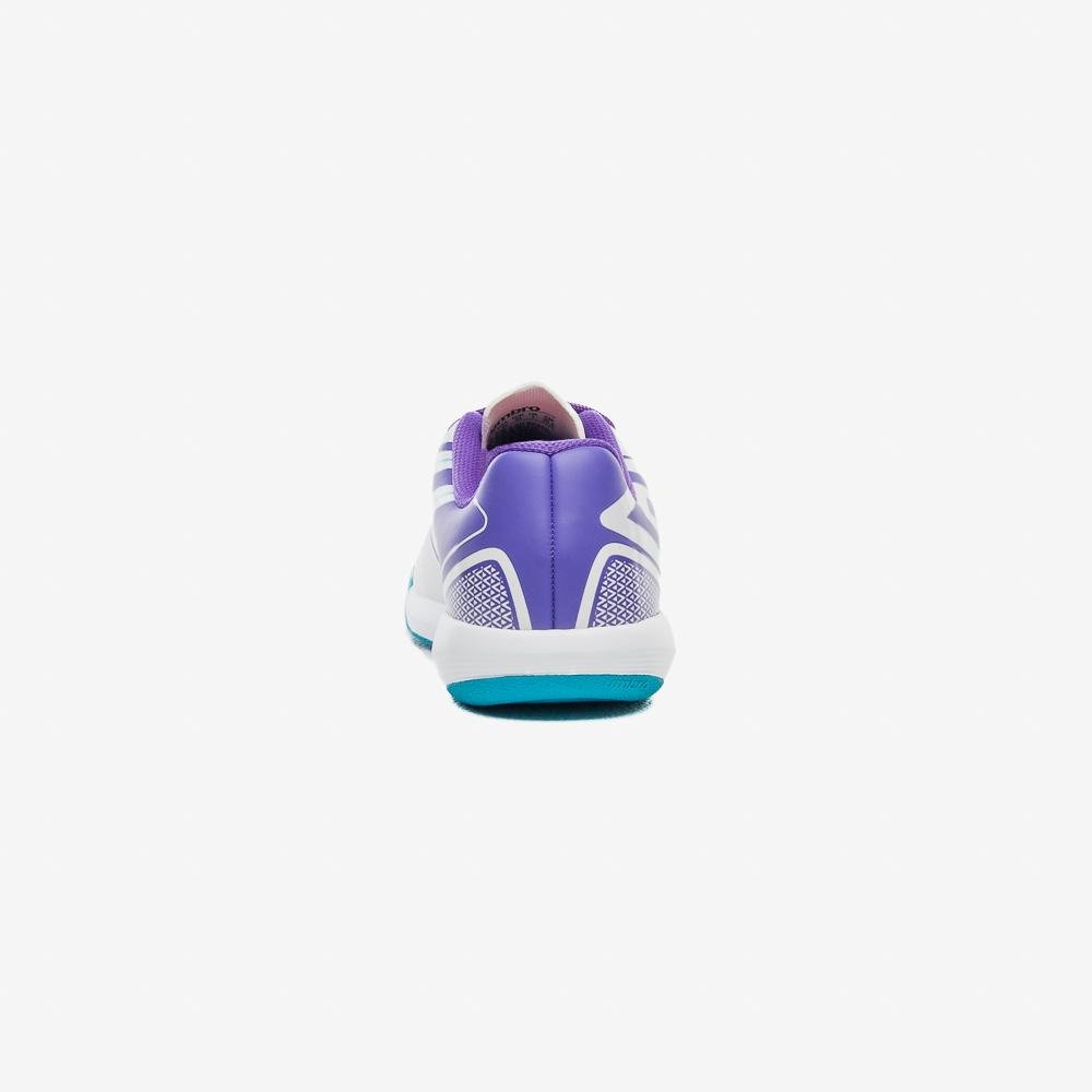 Chuteira Futsal Umbro Pro 5 Jr Branco/Roxo/Azul 6