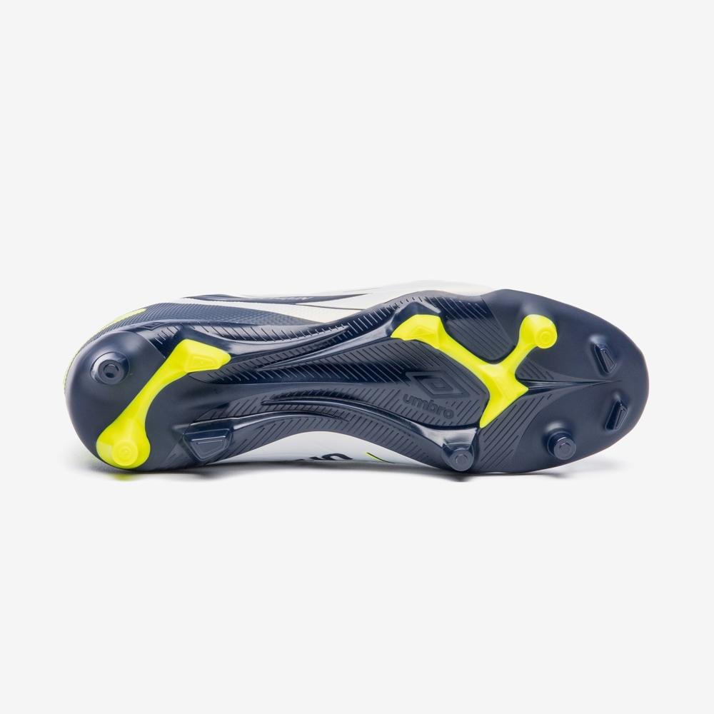 Chuteira Campo Umbro Domain Branco/Azul/Amarelo 5
