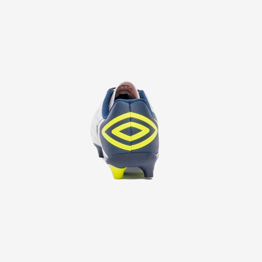 Chuteira Campo Umbro Domain Branco/Azul/Amarelo 6