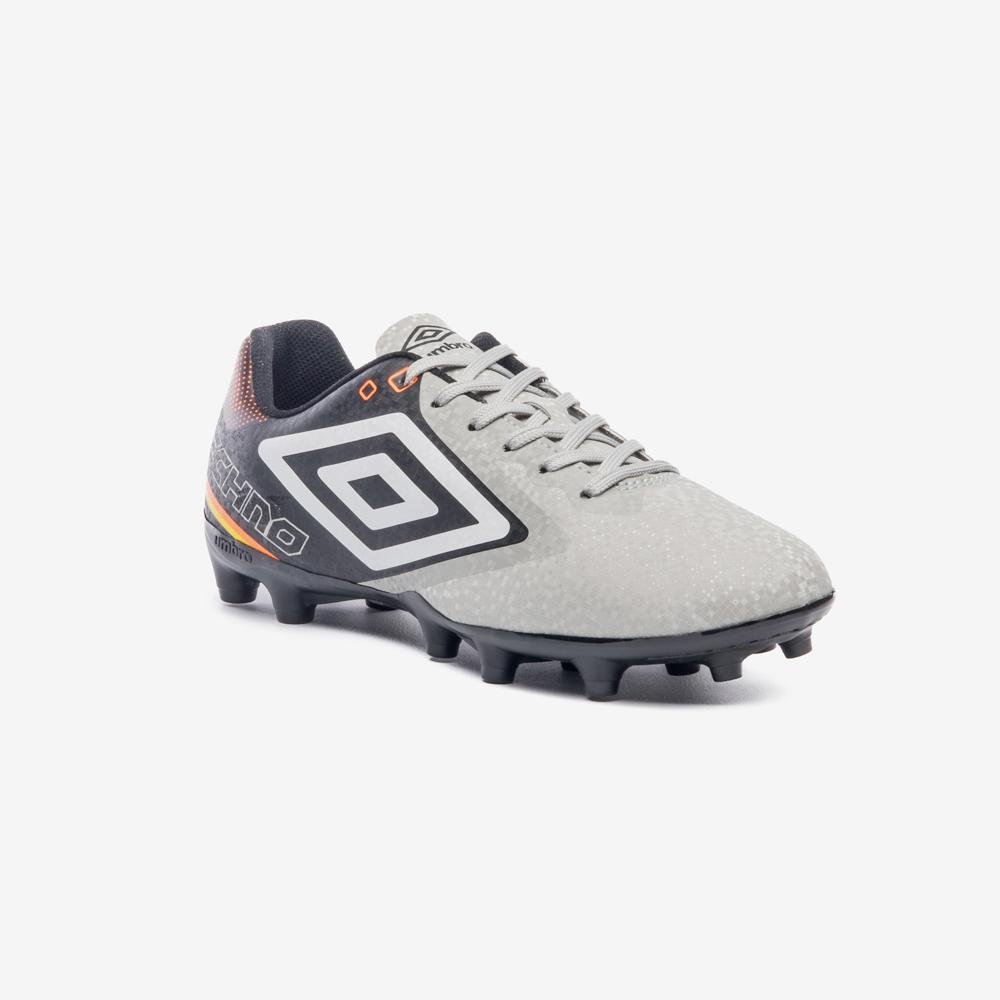 Chuteira Campo Umbro Techno Ii Cinza/Preto/Laranja 3