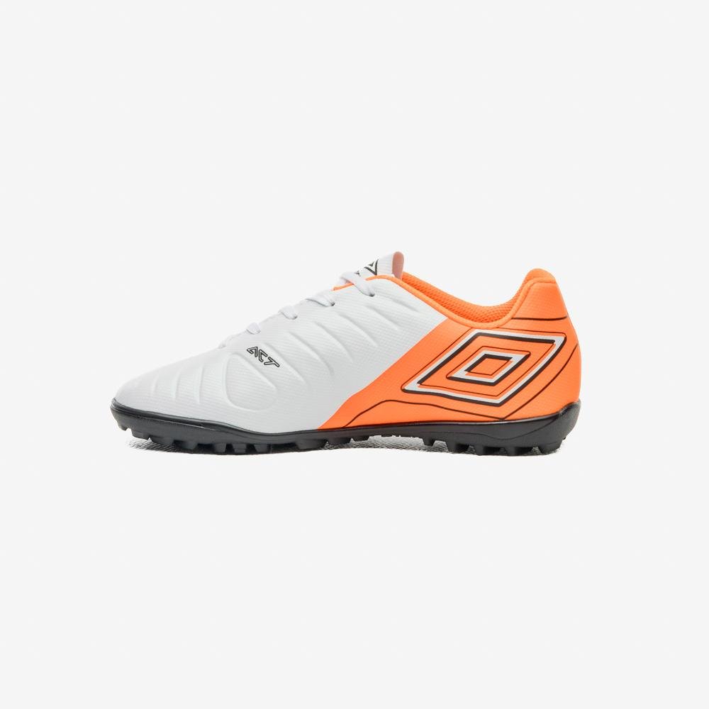 Chuteira Society Umbro Fifty Vi Jr Branco/Laranja/Preto 2