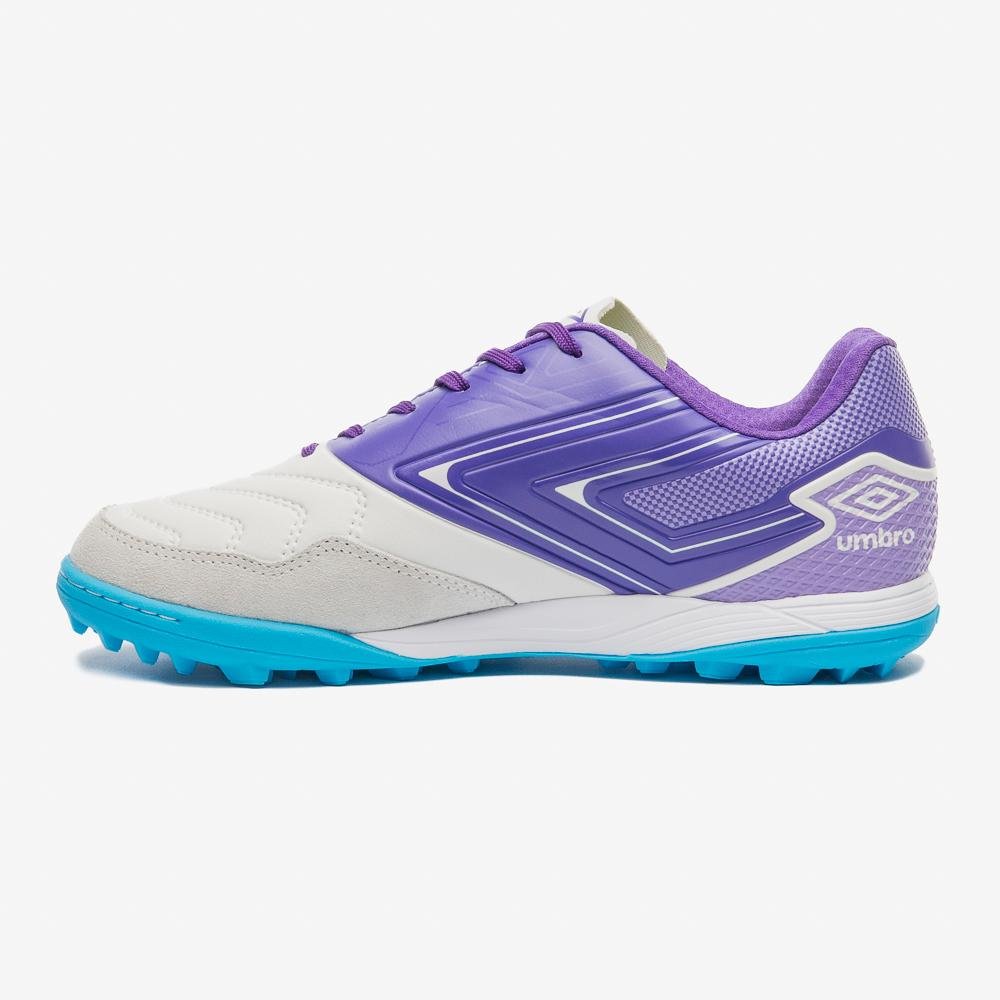Chuteira Society Umbro Pro 5 Bump Club Branco/Roxo/Azul 2