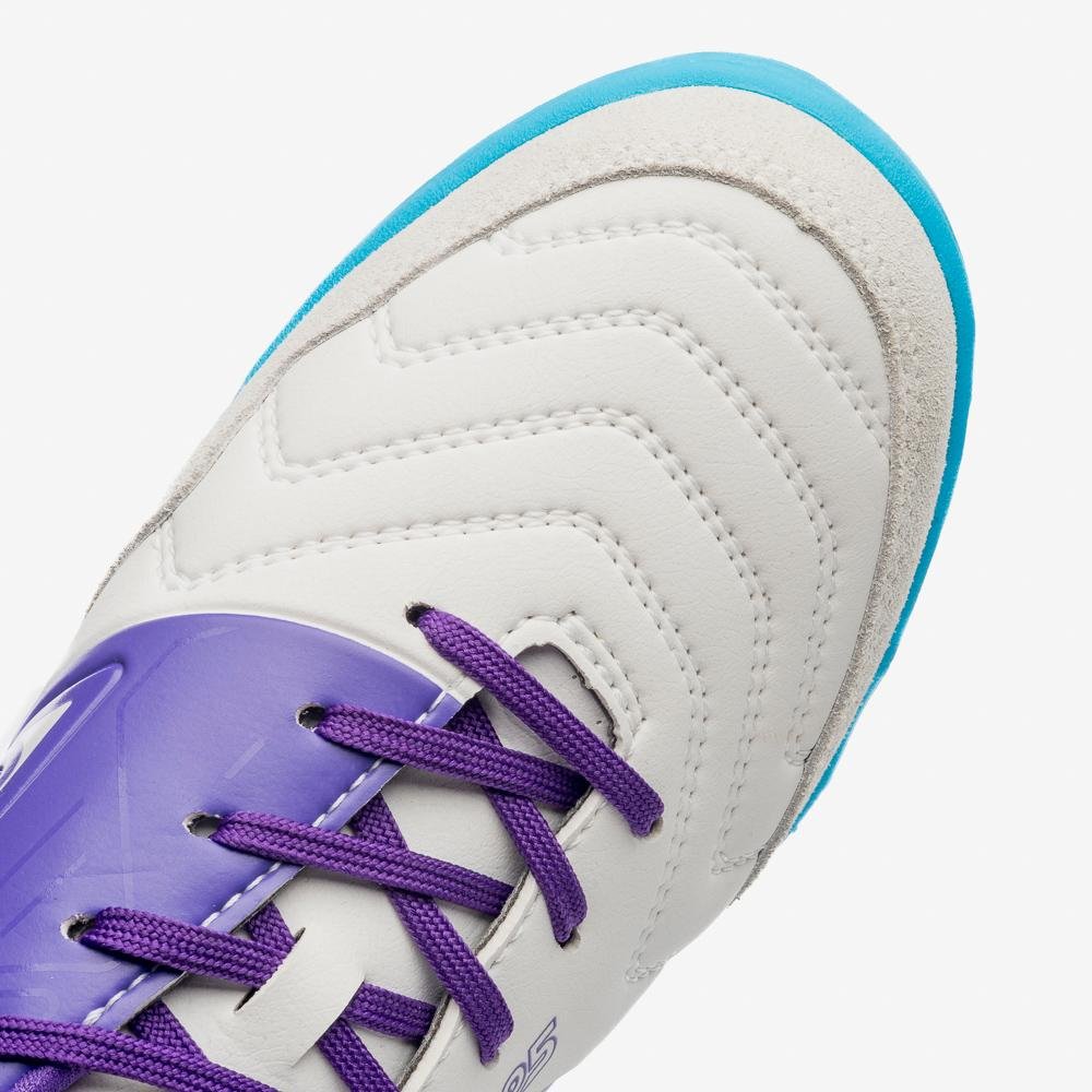 Chuteira Society Umbro Pro 5 Bump Club Branco/Roxo/Azul 9