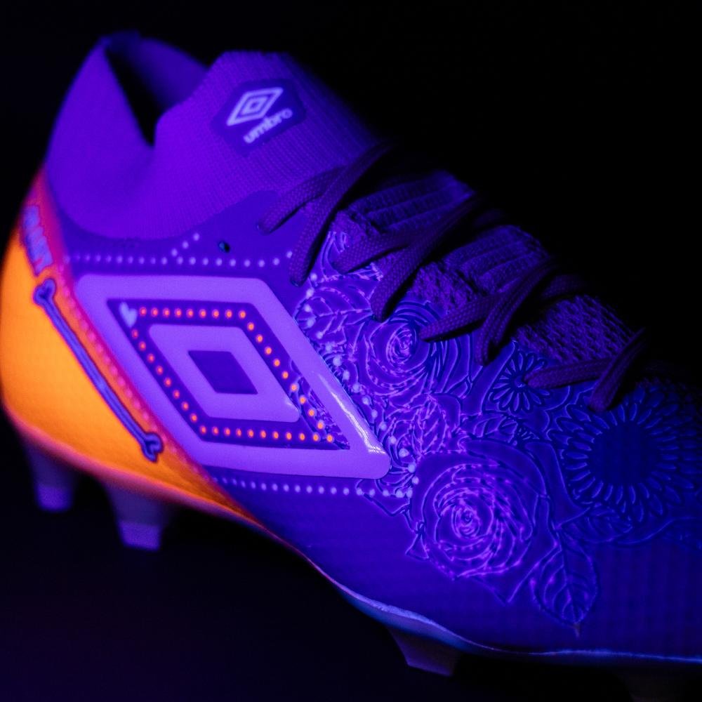 Chuteira Campo Umbro Adamant Top Speed Pro Dlm Roxo/Laranja 7