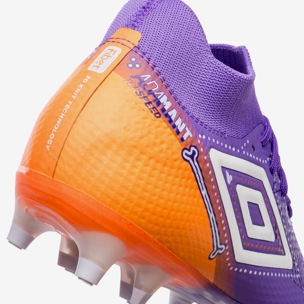 Chuteira Campo Umbro Adamant Top Speed Pro Dlm Roxo/Laranja 10