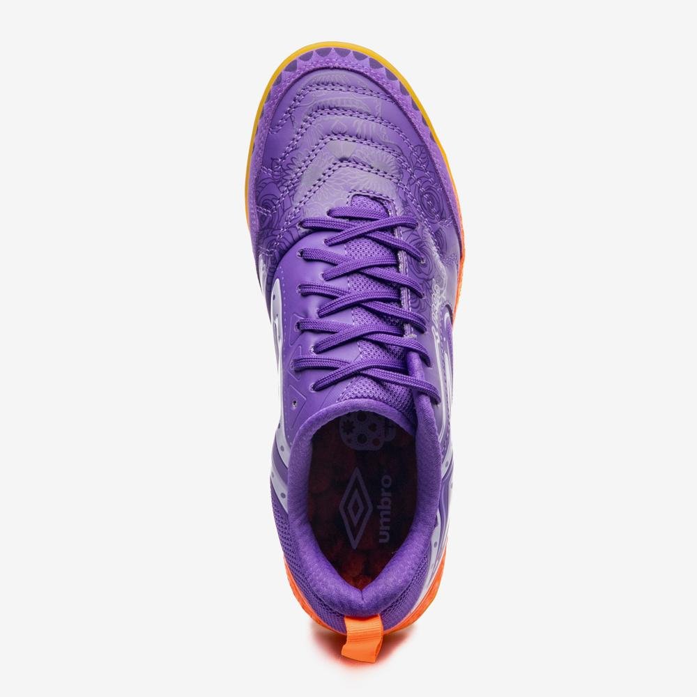 Chuteira Futsal Umbro Pro 5 Bump Dlm Roxo/Laranja 4