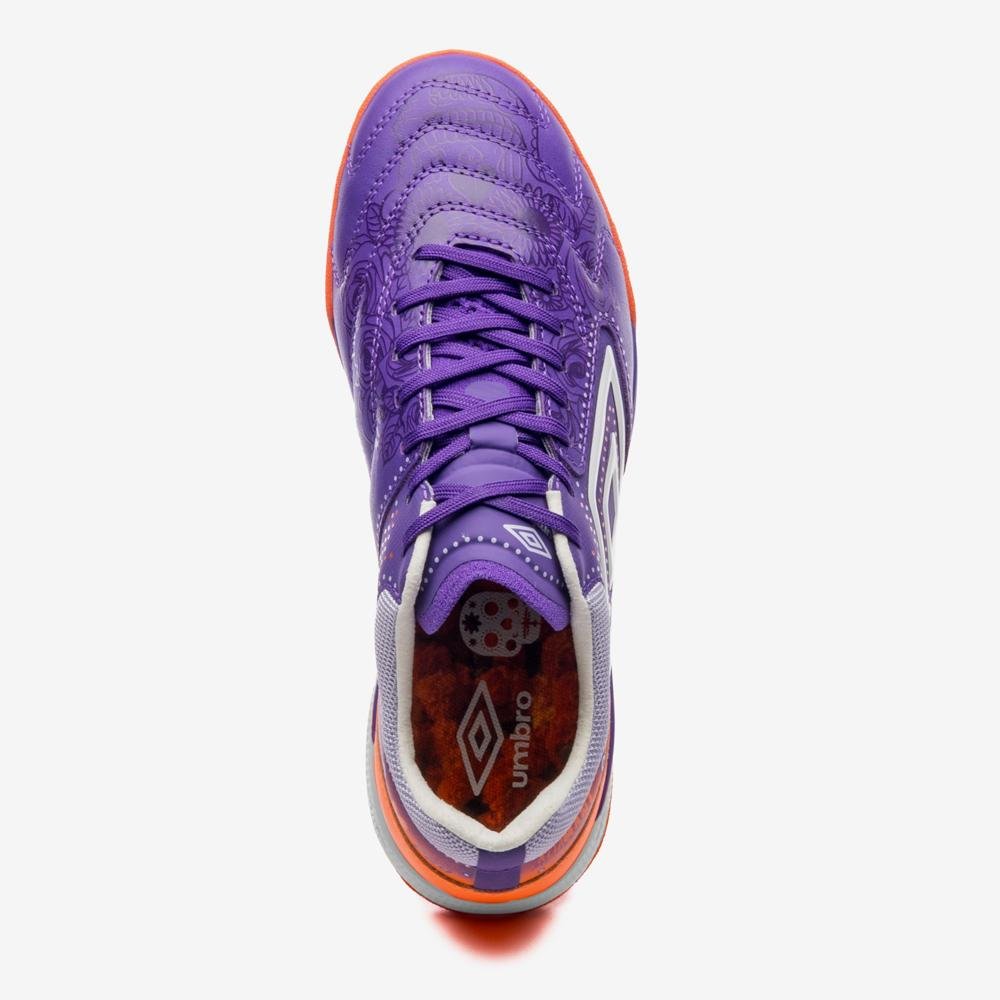 Chuteira Society Umbro Adamant Master Class Pro Bump Dlm Roxo/Laranja 4